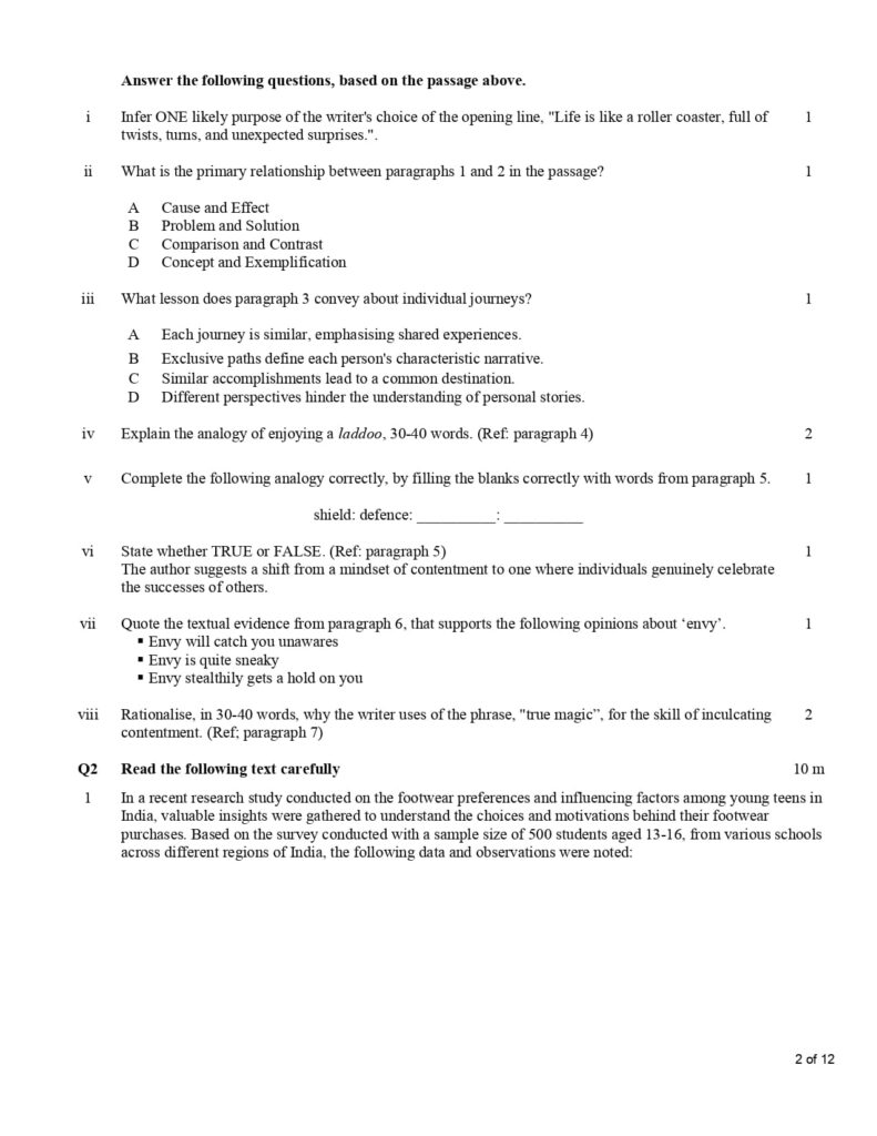CBSE Class 10 English Additional Sample Paper 2023-24 2