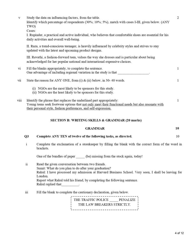 CBSE Class 10 English Additional Sample Paper 2023-24 4