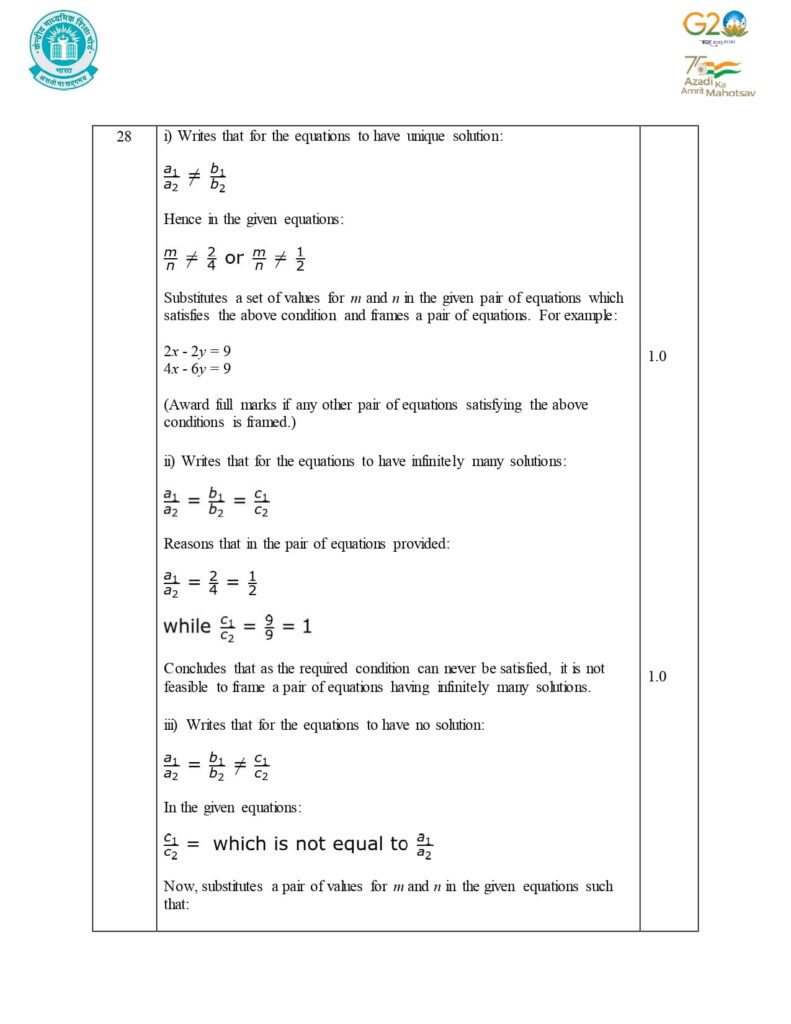 Class 10 Mathematics Additional Sample Question Paper Solution 2023-24 8