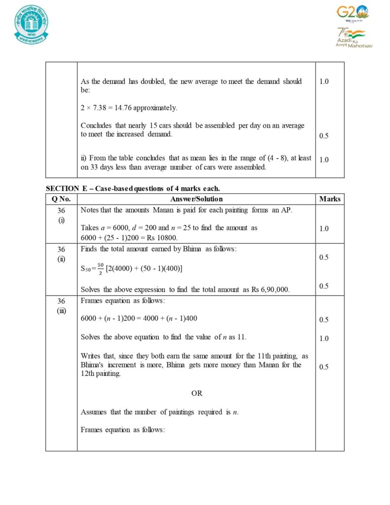 Class 10 Mathematics Additional Sample Question Paper Solution 2023-24 17
