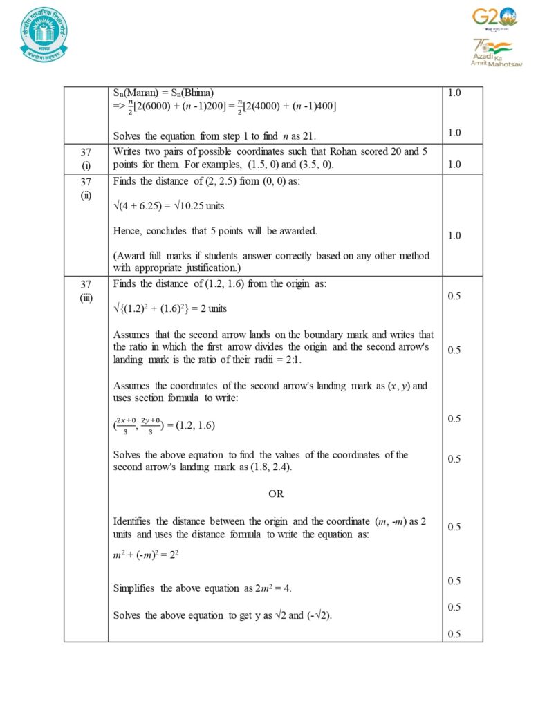 Class 10 Mathematics Additional Sample Question Paper Solution 2023-24 18