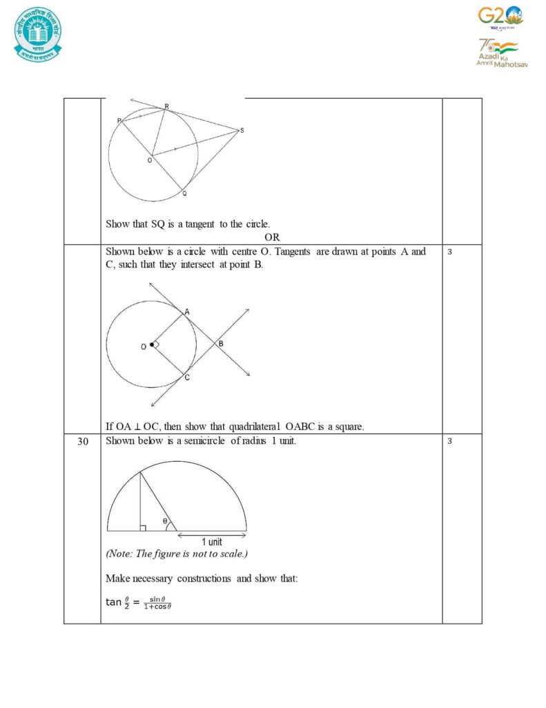 Class 10 Mathematics Additional Sample Question Paper 2023-24 19