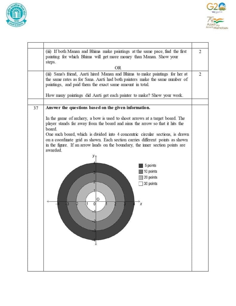 Class 10 Mathematics Additional Sample Question Paper 2023-24 24