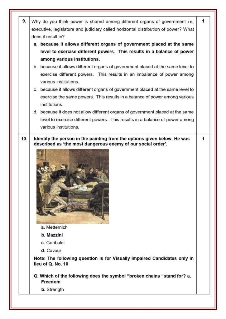 Class 10 Social Science Additional Sample Question Paper Solutions 2023-24 4