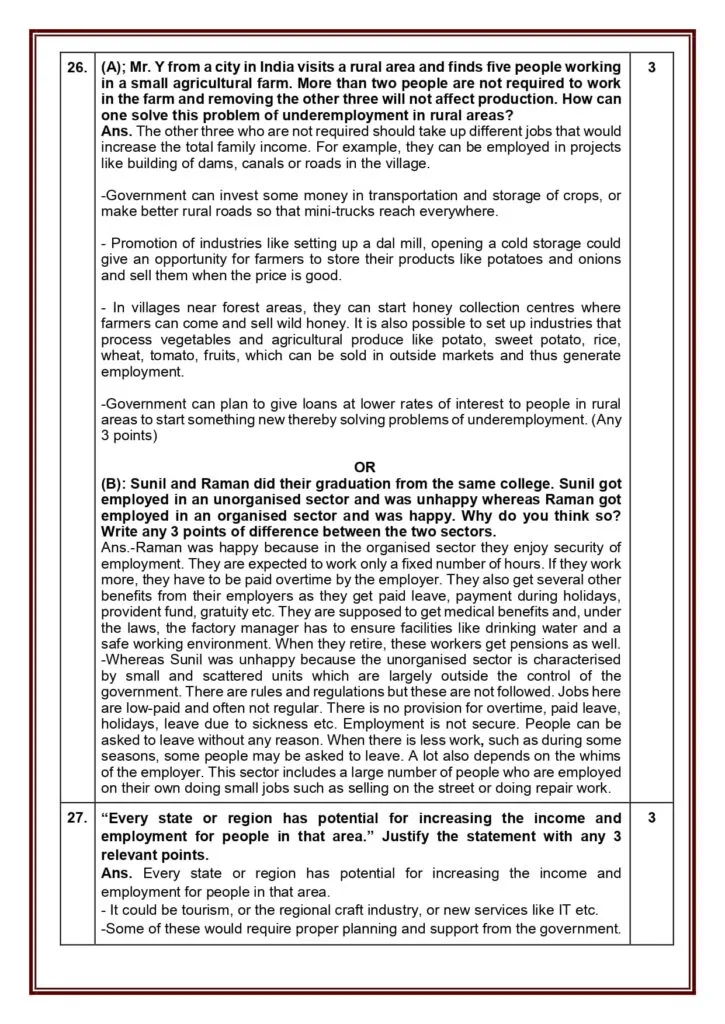 Class 10 Social Science Additional Sample Question Paper Solutions 2023-24 9