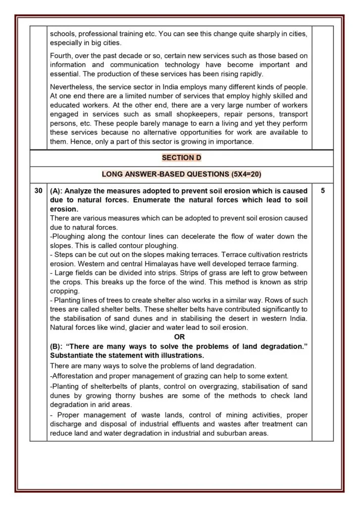 Class 10 Social Science Additional Sample Question Paper Solutions 2023-24 11
