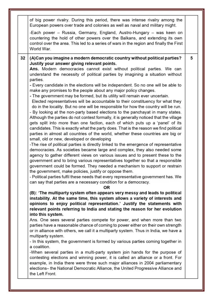 Class 10 Social Science Additional Sample Question Paper Solutions 2023-24 13