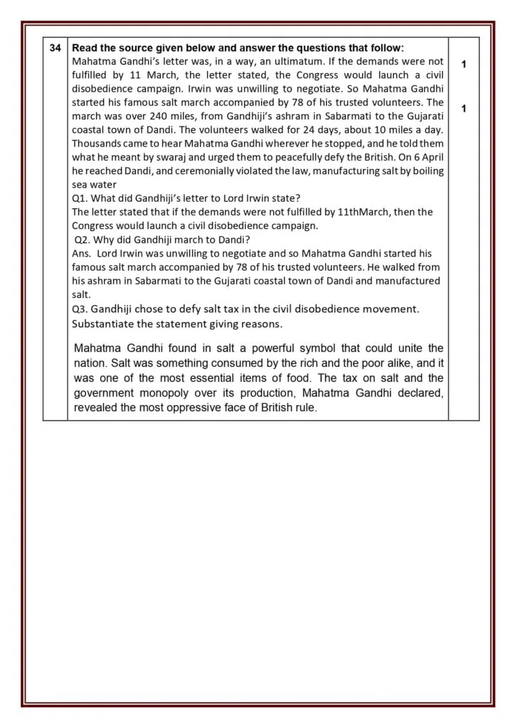 Class 10 Social Science Additional Sample Question Paper Solutions 2023-24 15