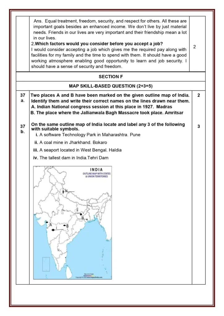 Class 10 Social Science Additional Sample Question Paper Solutions 2023-24 17