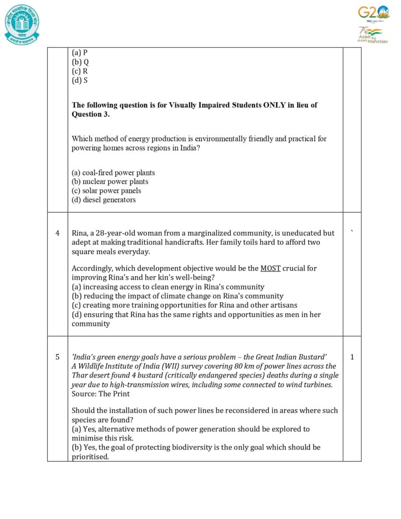 Class 10 Social Science Sample Question Paper 2023-24 3