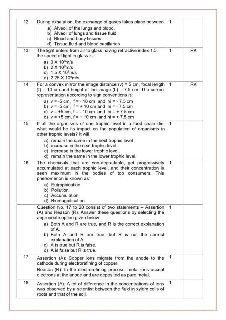 science class 10 sample paper 2023-24 4