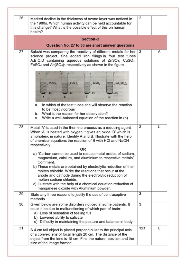 science class 10 sample paper 2023-24 6