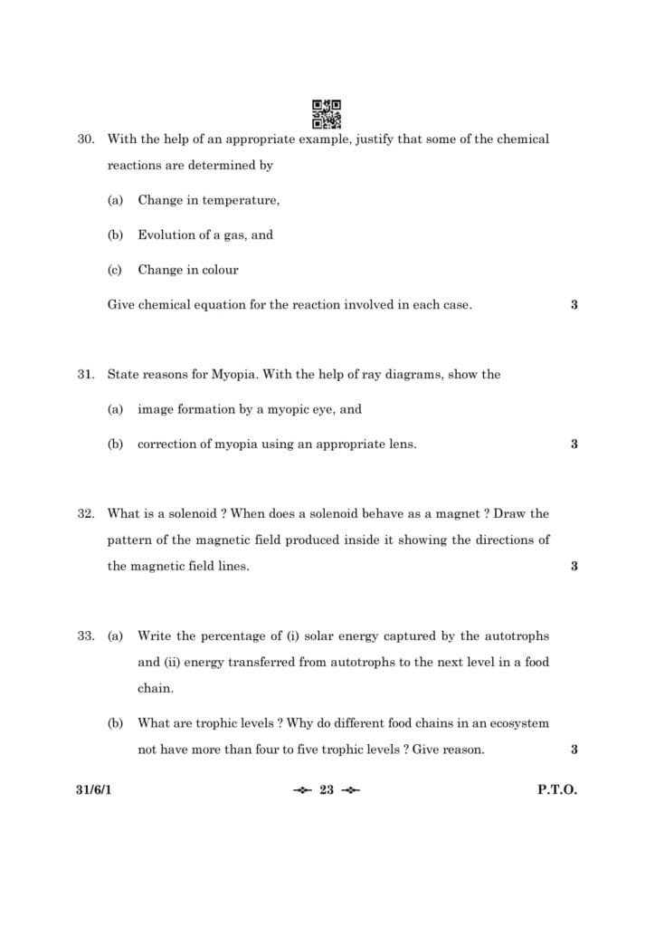 cbse class 10 science topper answer sheet 2023