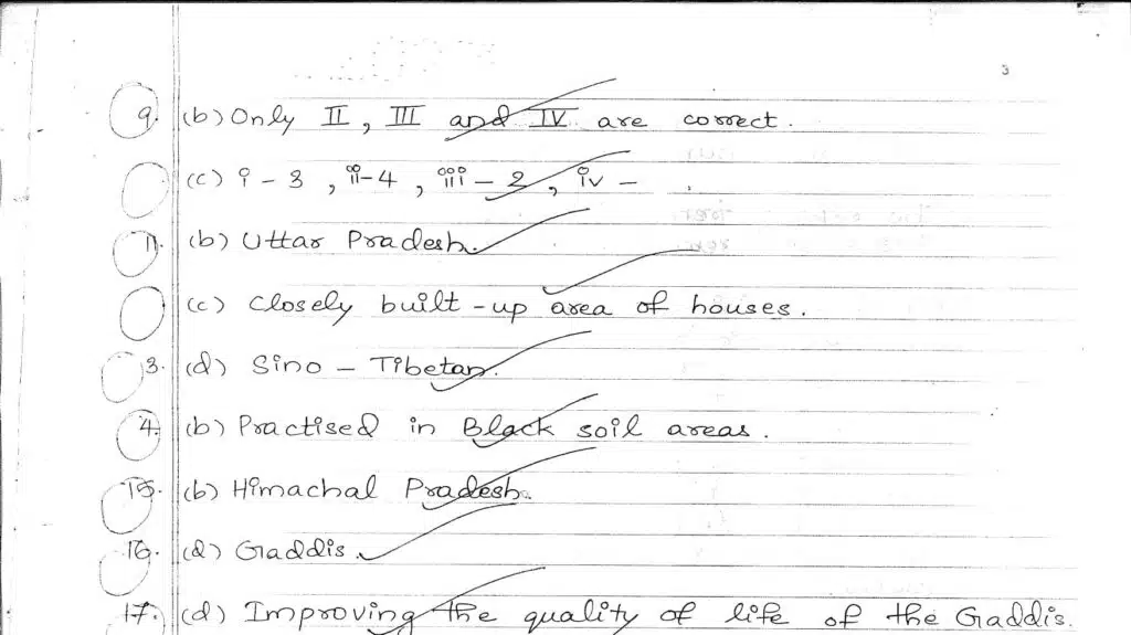 class 12 geography 2023 topper answer sheet