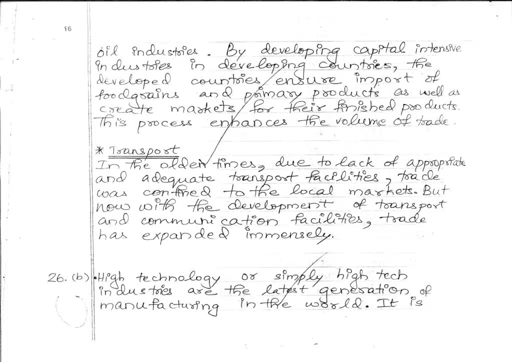 class 12 geography topper answer sheet 2023