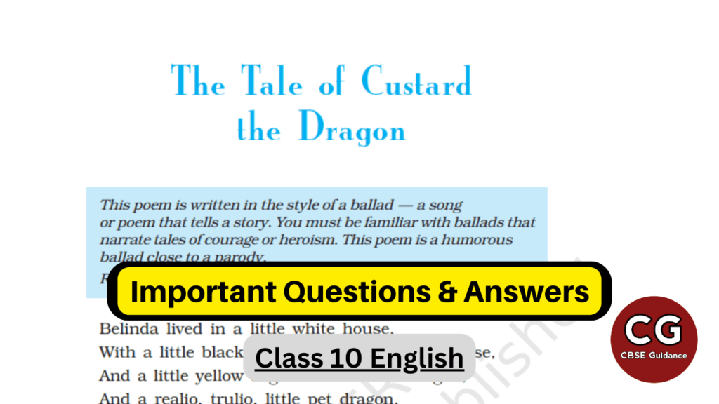 the tale of custard the dragon class 10 extra questions answers