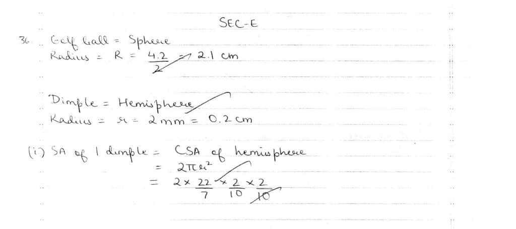 cbse class 10 standard maths 2023 topper answer sheet