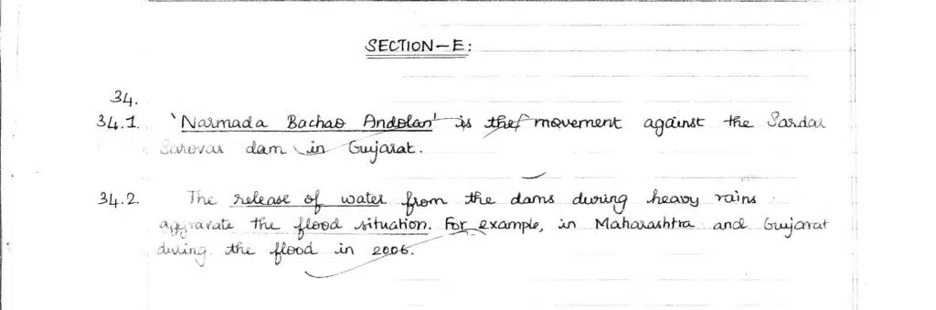 cbse class 10 sst 2023 topper answer sheet