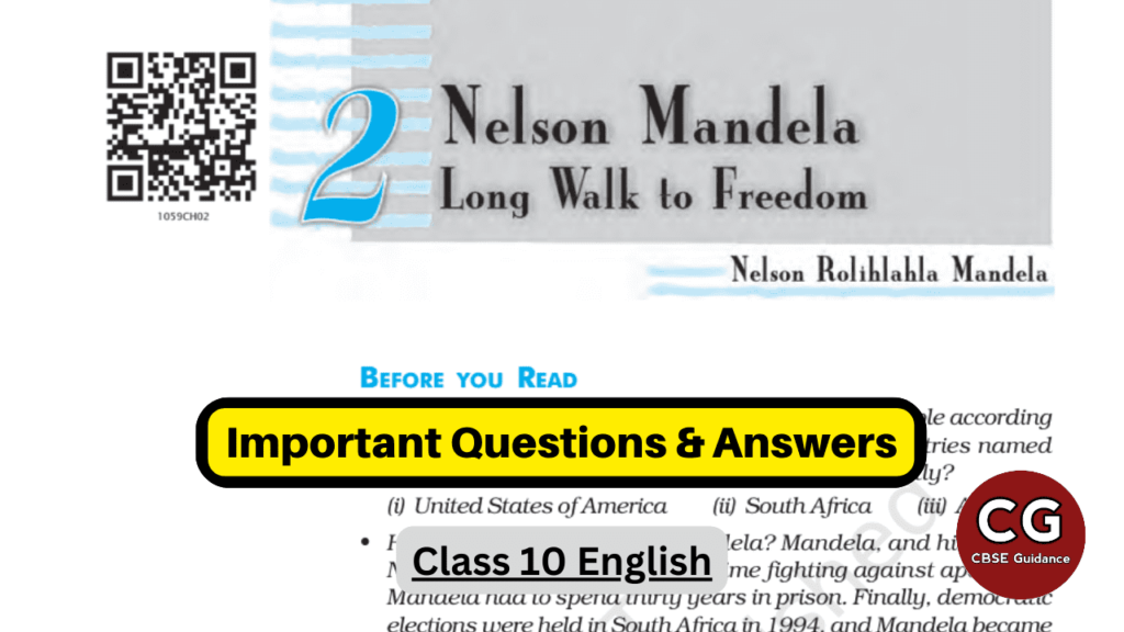 nelson mandela class 10 important questions answers