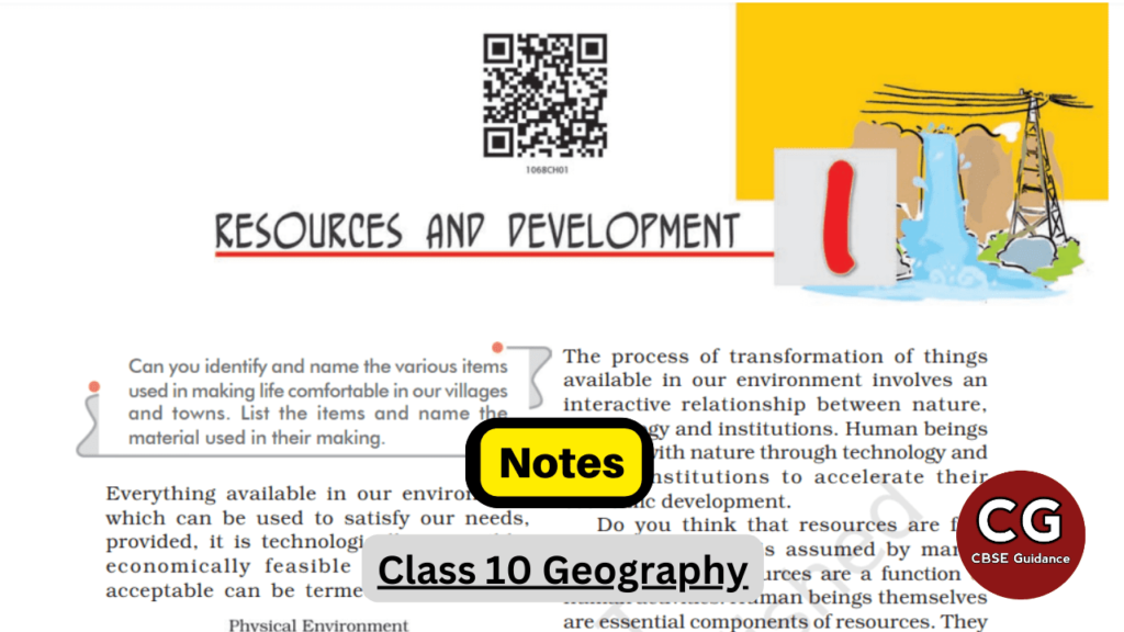 resources and development class 10 notes