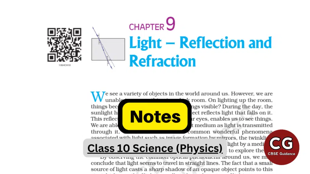 light reflection and refraction class 10 notes