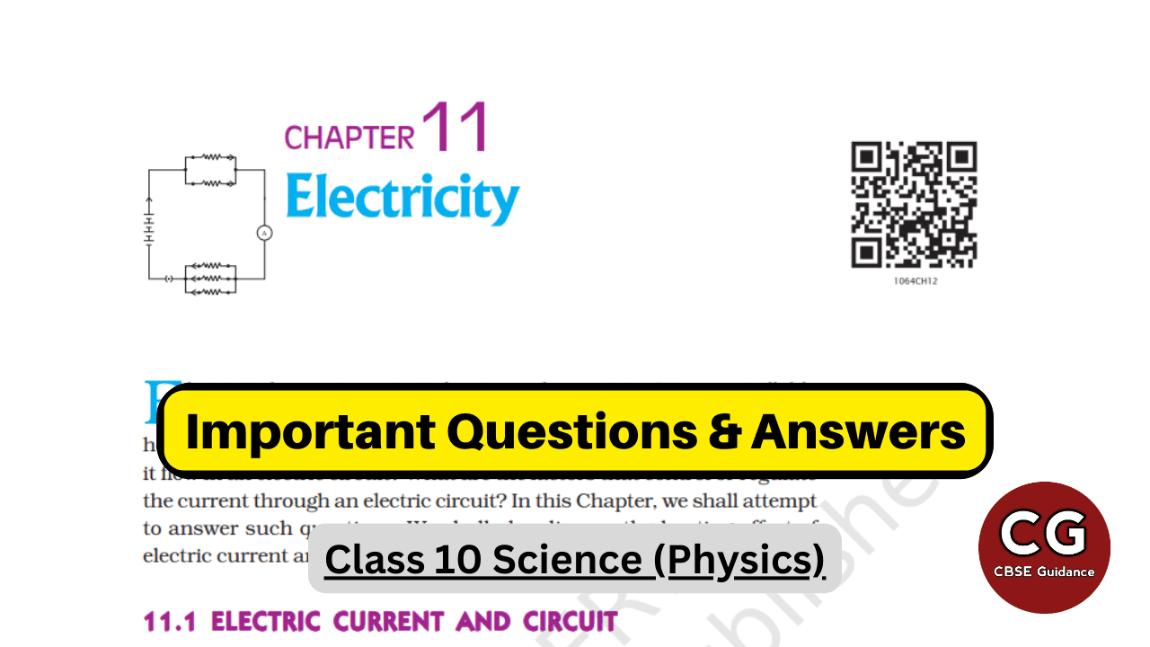 Electricity class 10 important questions answers with numericals