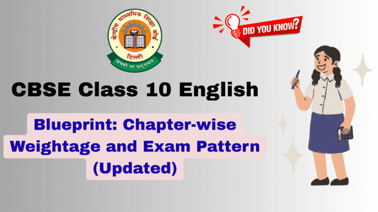CBSE Class 10 English Blueprint 2025-26: Chapter-Wise Weightage & Exam ...