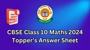 cbse class 10 maths topper answer sheet 2024 pdf download