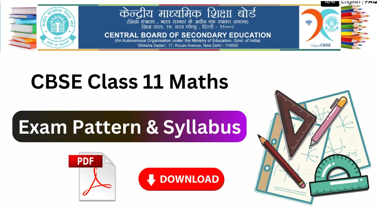cbse class 11 maths syllabus pdf download
