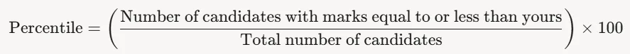 cuet ug percentile formula