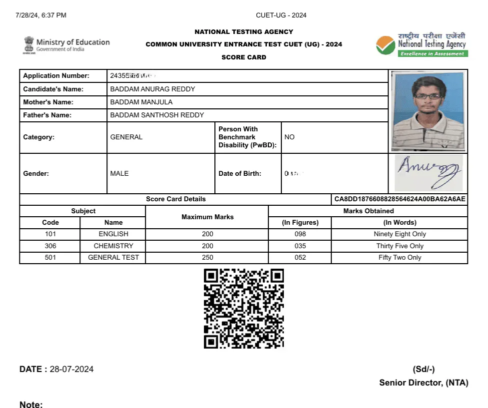 cuet ug result