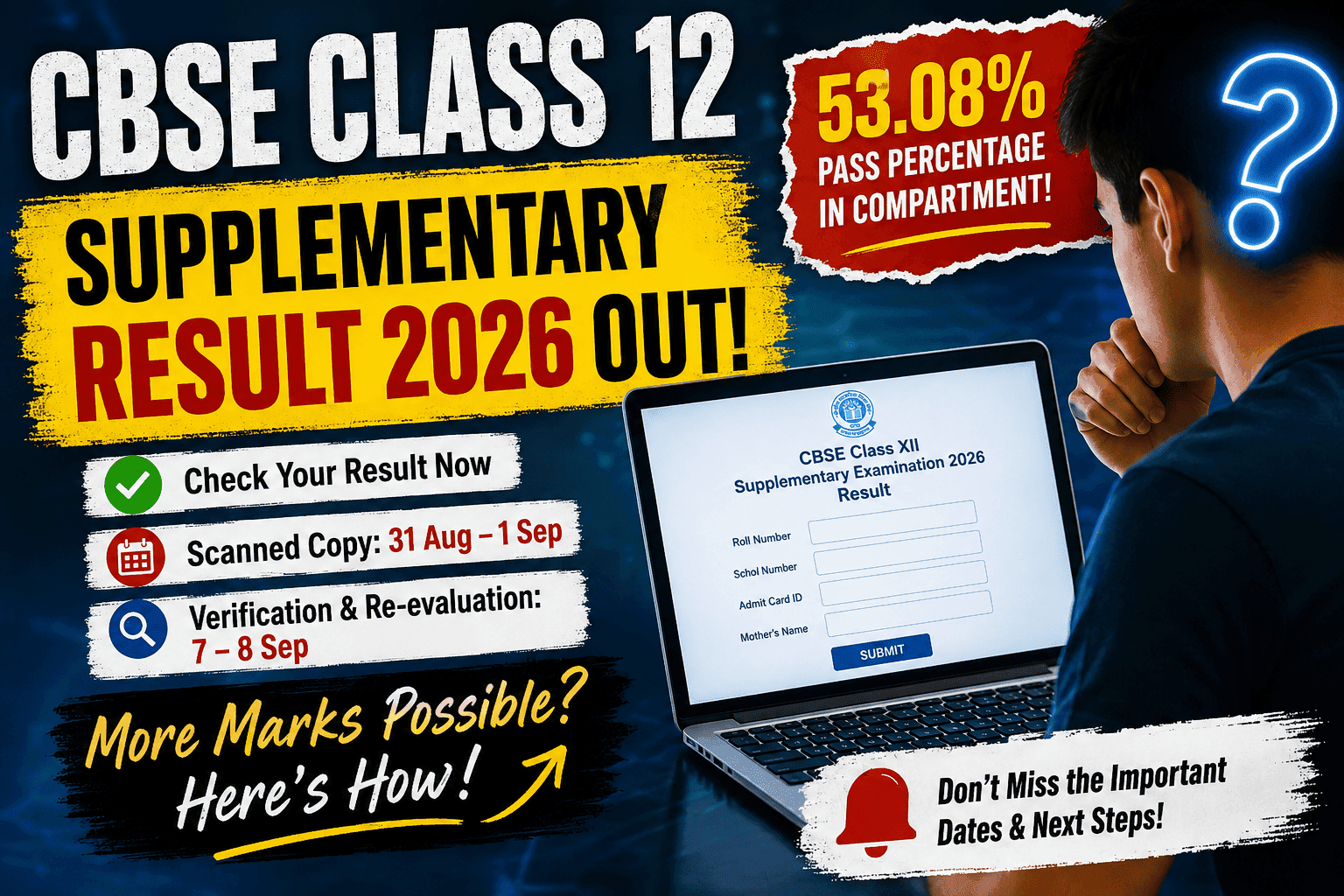 CBSE Class 12 Supplementary Result 2026