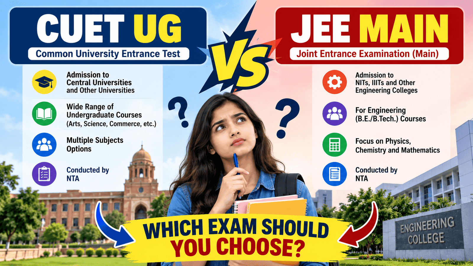 CUET UG vs JEE Main