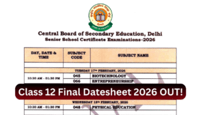 CBSE Class 12 Date Sheet 2026 Released