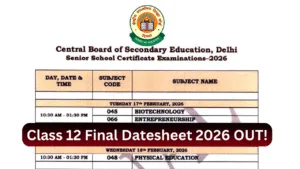 CBSE Class 12 Date Sheet 2026 Released