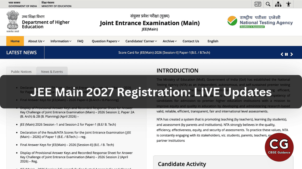 jee main 2027 registration updates