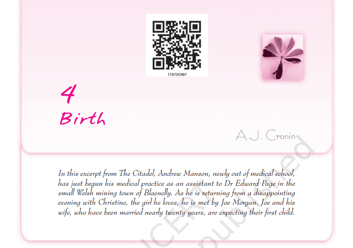 birth class 11 english summary and questions answers