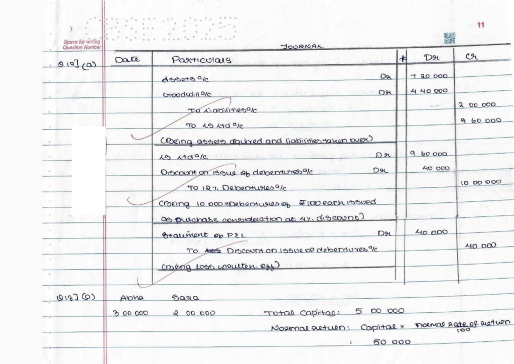 CBSE Class 12 Accountancy Topper Answer Sheet 2025 (PDF) + Marking Scheme
