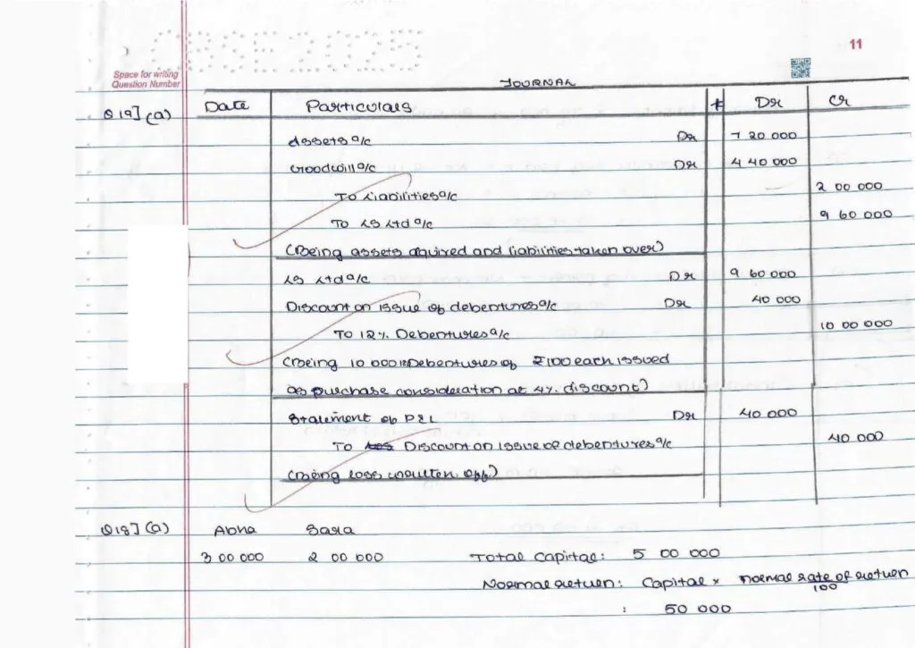 CBSE Class 12 Accountancy Topper Answer Sheet 2025 (PDF) + Marking Scheme