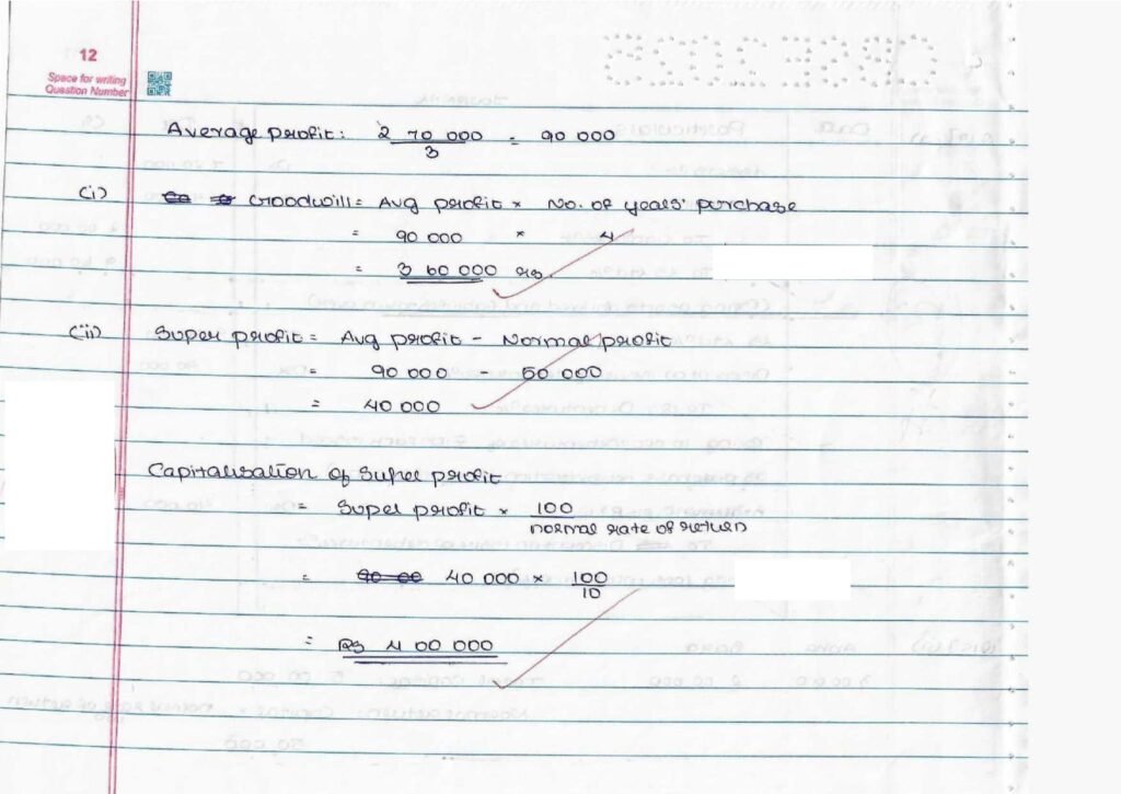 CBSE Class 12 Accountancy Topper Answer Sheet 2025 (PDF) + Marking Scheme