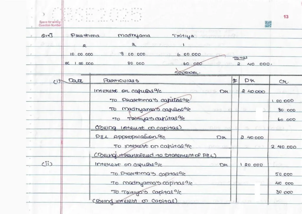 CBSE Class 12 Accountancy Topper Answer Sheet 2025 (PDF) + Marking Scheme
