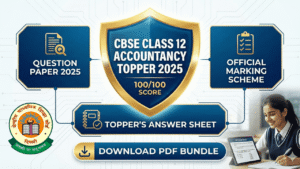 CBSE Class 12 Accountancy Topper Answer Sheet 2025 (PDF) + Marking Scheme