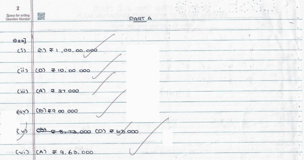 CBSE Class 12 Accountancy Topper Answer Sheet 2025 (PDF) + Marking Scheme