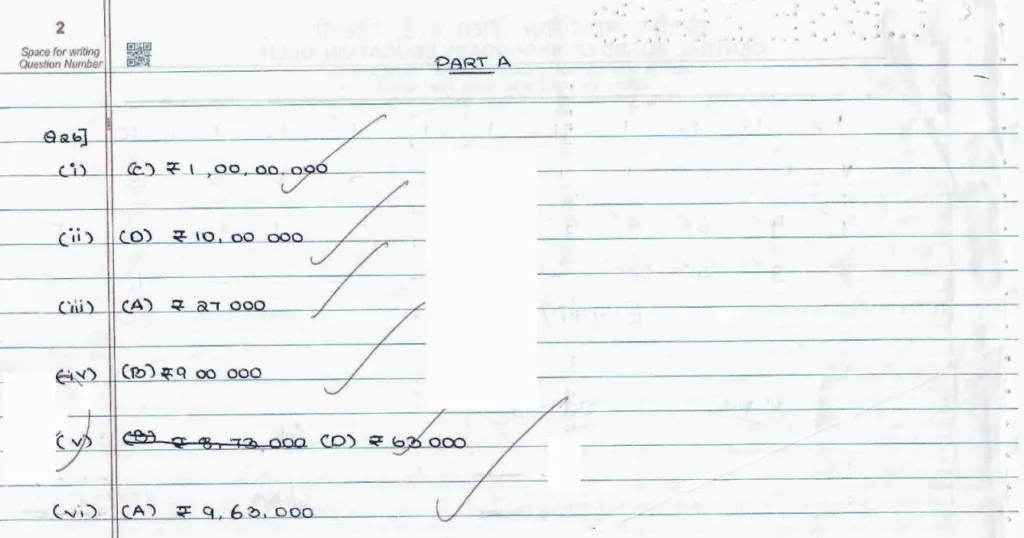 CBSE Class 12 Accountancy Topper Answer Sheet 2025 (PDF) + Marking Scheme