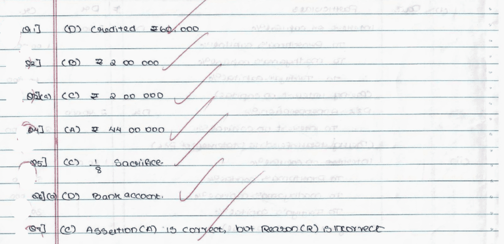 CBSE Class 12 Accountancy Topper Answer Sheet 2025 (PDF) + Marking Scheme