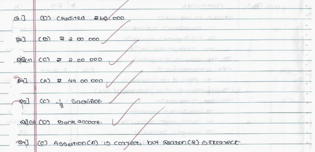 CBSE Class 12 Accountancy Topper Answer Sheet 2025 (PDF) + Marking Scheme