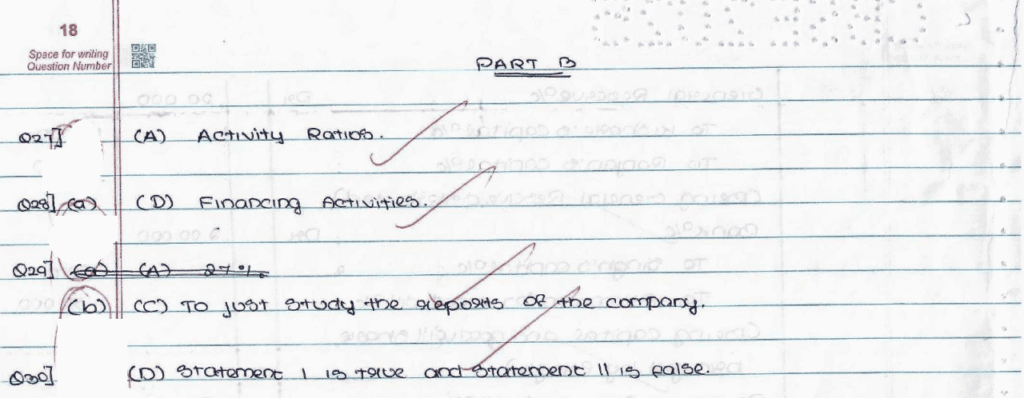 CBSE Class 12 Accountancy Topper Answer Sheet 2025 (PDF) + Marking Scheme
