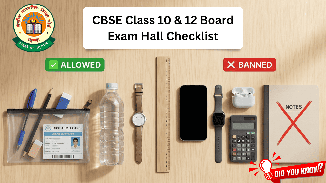 cbse class 10 12 board exam hall allowed and banned items