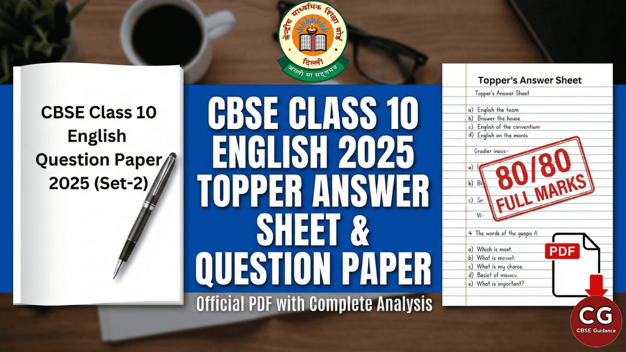 CBSE Class 10 English Topper Answer Sheet 2025 (Official PDF): Question Paper, Answers & Time Management Tips