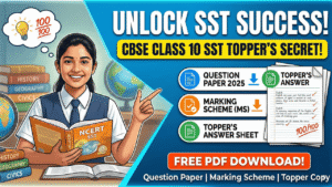 CBSE Class 10 SST Topper Answer Sheet 2025 – Download Question Paper, MS & Topper Copy PDF